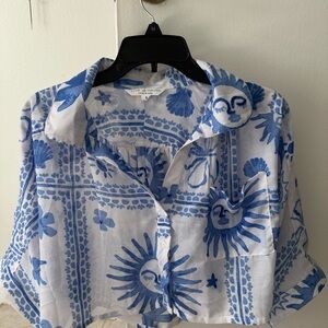Live 4 Truth Blue and White Patterned Shirt. Size S
